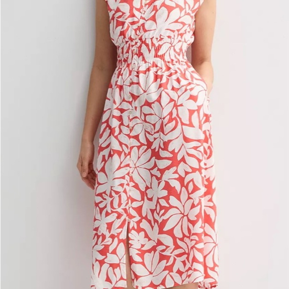 Sonoma Goods For Life® Smock Button Midi Dress 1X with pockets